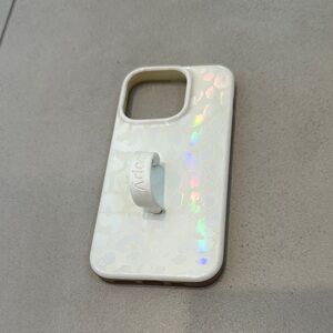 Loopy Case IPhone 14 Pro White Leopard Holographic with Grip